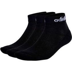 adidas Linear Ankle Cushioned Socks 3 Pairs - Black/White