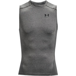 Under Armour HeatGear Men's Compression Sleeveless Tank Tops - Carbon Heather/Black