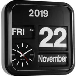 Karlsson Big Flip Black Wall Clock 43cm
