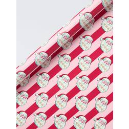 John Lewis Stripe Santa Wrapping Paper L4m Red Pink