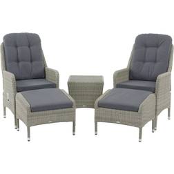 Bramblecrest Tetbury 2-Seater Garden Recliner Outdoor Lounge Set, Table incl. 2 Chairs