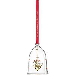 Holmegaard Christmas 2025 Bell Small Transparent/Red Christmas Tree Ornament 8cm