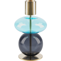 Holmegaard Bubble Candleholder 14 cm Blue-smoke Candlestick