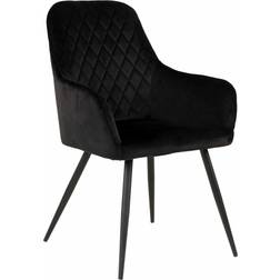 House Nordic Harbo Velvet Black Kitchen Chair 87cm 2pcs