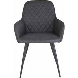 House Nordic Harbo PU Dark Grey Kitchen Chair 87cm 2pcs