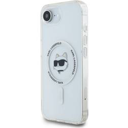 Karl Lagerfeld iPhone 16e Mobilskal Magsafe Metal Choupette Head Vit