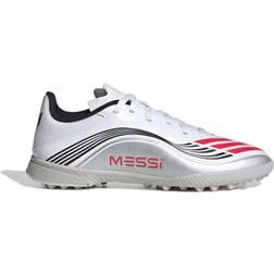 adidas F50 Messi League TF Prestig10 Astro Turf Football Boots - Hvid/Rød/Sølv
