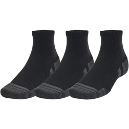 Under Armour Unisex Performance Tech Quarter Socks 3-pack - Black/Jet Gray