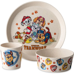 Koziol Connect Paw Patrol Barnservis 3 delar Tallrik/Skål/Mugg Beige