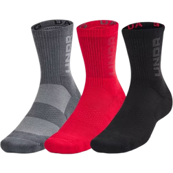 Under Armour Mid Crew Maker Socks 3-pack - Black/Red