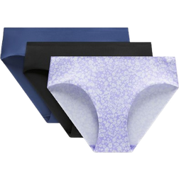 Lululemon InvisiWear Bikini Unterwäsche Mittelhohem Bund 3er-Pack - Black/Blue Twill/Floral Burst Wp Starch Blue Dusty Lilac