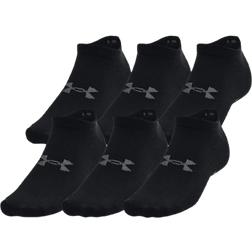 Under Armour Unisex Essential No Show Socks 6-pack - Black/Dark Grey