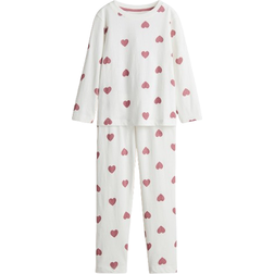 H&M Printed Cotton Pyjamas - White/Hearts (1230485022)