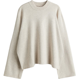 H&M Oversized Jumper - Light Beige Marl