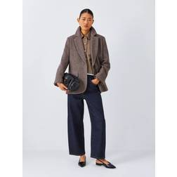 John Lewis Herringbone Medium Fit Wool Collared Blazer