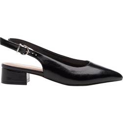 Paradox London Fiorenza Wide Fit Block Heel Court Shoes