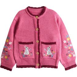 JoJo Maman Bébé Wool Blend Rabbit Cardigan - Rose
