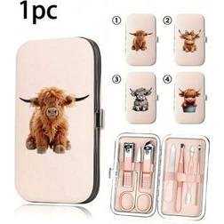 Shein Nail Clipper Set With Charming Highland Cow Pattern - Stainless
