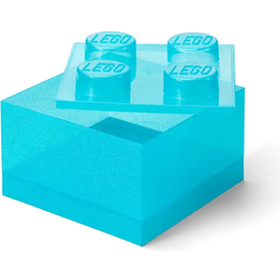 LEGO Storage Brick 4 Top Lid Glitter Light Blue
