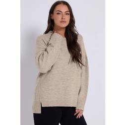 Yours Seam Detail Jumper Brown Drop Shoulder - Light Beige