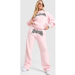 Hoodrich Infill Logo Wide Leg Joggers - Pink