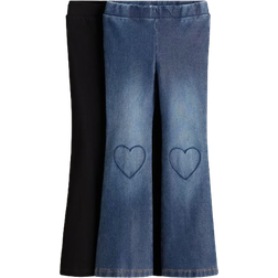 H&M Jeggings Flared 2-pack - Black/Dark Denim Blue (1068868018)