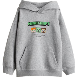H&M Printed Hoodie - Grey Marl/Minecraft (1063809059)