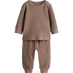H&M Baby Våfflat Bomull Set - Ljusbrun