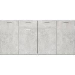 vidaXL 3074931 Concrete Gray Sideboard 160x75cm 2pcs