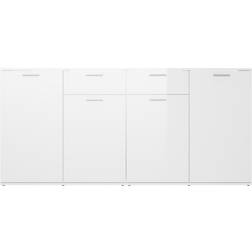 vidaXL 3074933 White High Gloss Sideboard 160x75cm 2pcs