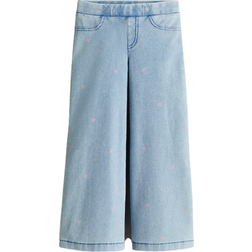 H&M Vide Bukser Med Denimlook - Lys Denimblå/Hjerte