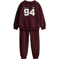 H&M Sweatshirt & Joggers Set 2-piece - Dark Red/94 (1296447006)