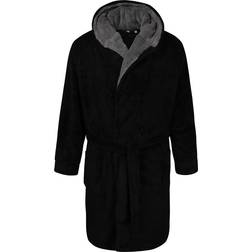 Duke Newquay Super Soft Dressing Gown With Hood - Black