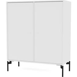 Montana Furniture Cover with Black Legs White Storage Cabinet 69.6x82.2cm