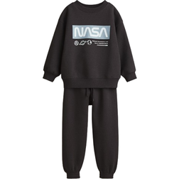 H&M Sweatshirt & Joggers Set 2-piece - Black/NASA (1296447002)