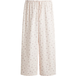 H&M Puderrosa Blommig Pyjamasbyxa Bomull - Puderrosa