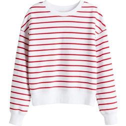H&M Crew Neck Sweatshirt - White/Red Striped (1228171019)