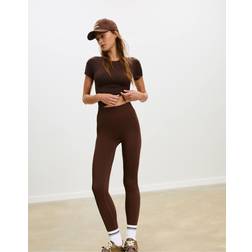 Stradivarius Brune Bløde Leggings Med Høj Talje Formgivende Effekt - Brown