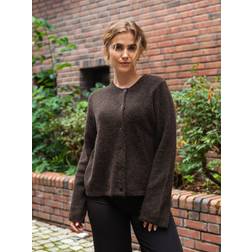 Selected Lulu New Knit Cardigan Ullblandning Stickad Kofta - Brun