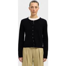 Selected Kofta Slfthea LS Knit Merino 100% Merinoull Stickad - Svart