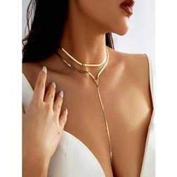 Shein Jewelry Women's Chunky Beautiful Necklace - Gold