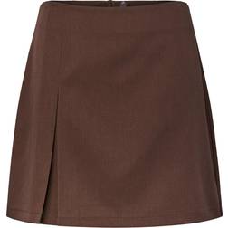 Pieces Pcjammi Mini Pleated Mini Skirt - Brown