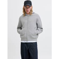 Jack & Jones Hoodie Gråmelerad Huvtröja Scubaliknande Tyg Grå