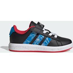 adidas Kid's Marvel Spider-Man Grand Court - Core Black/Bright Blue/Pure Ruby