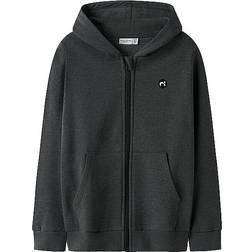 Name It Vimo Hooded Sweat Cardigan - Dark Grey Melange (13247099)