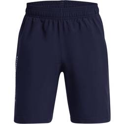 Under Armour Boy's Tech Woven Wordmark Shorts - Midnight Navy/White (1383341-410)