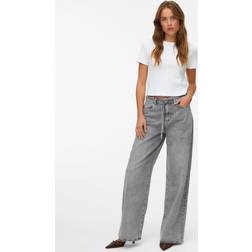 Vero Moda Mid Rise Wide Leg Fit Jeans - Grå