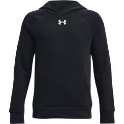 Under Armour Boy's Rival Fleece Hoodie - Black/White (1379792-001)