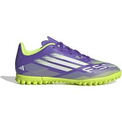 adidas Kid's F50 Club TF - Purple Rush/Cloud White/Lucid Lemon
