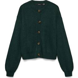 Vero Moda Vmlea Strikket Cardigan Rund Hals - Grøn